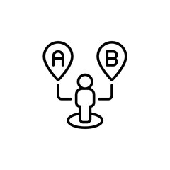 Poster - Route select outline icons, minimalist vector illustration ,simple transparent graphic element .Isolated on white background