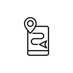 Poster - Route app outline icons, minimalist vector illustration ,simple transparent graphic element .Isolated on white background