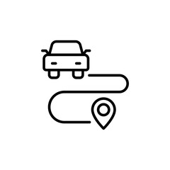 Poster - Car route outline icons, minimalist vector illustration ,simple transparent graphic element .Isolated on white background