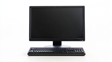 Poster - A desktop computer is placed on a clean white background, its sleek design and modern features creating a minimalist aesthetic