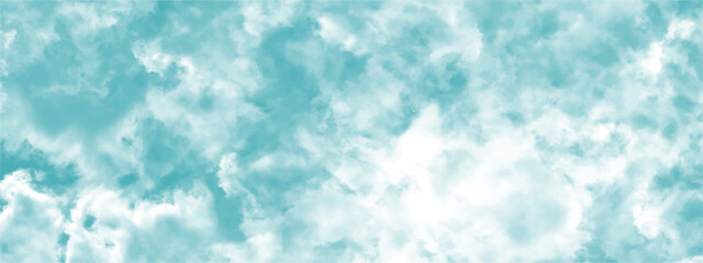 Poster - Abstract background with Clouds and blue sky. Bright sky with white clouds. Texture design Panoramic grunge texture pattern. Seamless Aqua Organic Abstract Tie Dye Textile. 