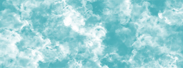 Poster - Abstract background with Clouds and blue sky. Bright sky with white clouds. Texture design Panoramic grunge texture pattern. Seamless Aqua Organic Abstract Tie Dye Textile. 