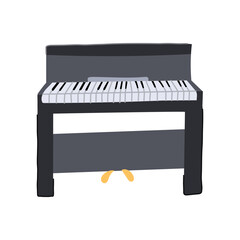 performance piano cartoon. recital composition, technique harmony, rhythm tempo performance piano sign. isolated symbol vector illustration