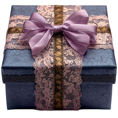 Wall Mural - Elegant Gift Box with Lavender Bow 