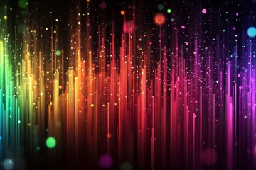 Poster - Luminous Spectrum of Neon Colors in Abstract Design