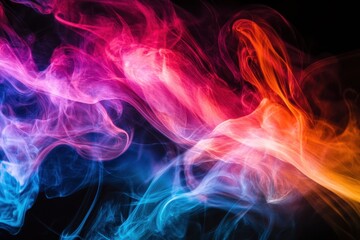 Poster - Vibrant Neon Smoke in Luminous Color Blend