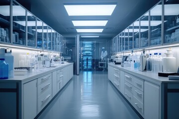 Aufkleber - medical scientist working with high tech equipment in modern research laboratory