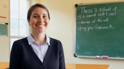 Poster - This teacher engages students while explaining thesis statements and essay structure.