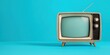 © Kamonwan - A retro television set against a bright turquoise background, evoking vintage design and nostalgia.
