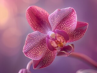 Poster - Serene Macro Photograph of Intricate Spotted Orchid