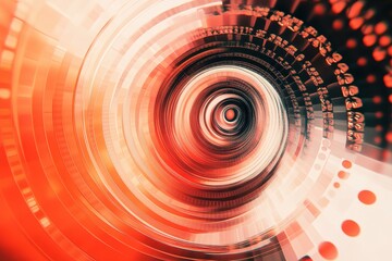 Poster - Vibrant Spiral Pattern in Red Tones