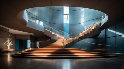 Poster - stylish contemporary staircase with sleek design and modern finish