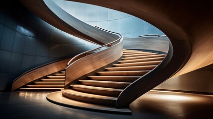 Poster - stylish contemporary staircase with sleek design and modern finish