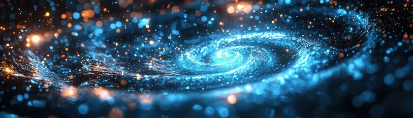Poster - Captivating illustration of a water swirl creating droplets in midair with stunning visual effects