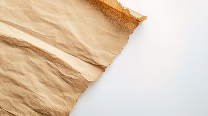 Poster - Crumpled Brown Paper Texture on White Background
