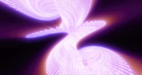 Poster - Abstract image of a fluid wave pattern in shades of purple with a glowing, dynamic effect, resembling a smooth flow or energy pulse in a futuristic setting