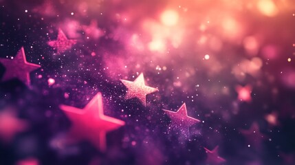 Poster - A close up of a starry sky with pink stars