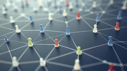 Network flat design top view theme information technology
