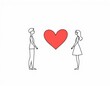 © Artificialstock - Two figures facing each other with a heart symbol between them.