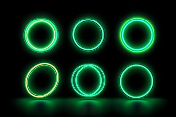 Modern green game healing swirl light effect. Isolated neon circle with blur and glitter on transparent background. Speed and power shine motion highlight with swoosh. Round glitz with ray particle.