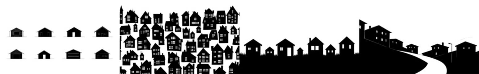 Poster - Skyscraper silhouette isolated on city skyline