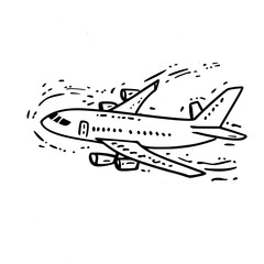 Poster - Isolated modern illustration of an earth plane traveling around the world
