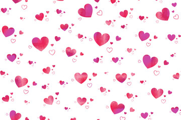 Leinwandbilder - Red pink hearts isolated on white background 