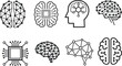 © Design Musketeer - Set of human brain and circuit vector illustration.