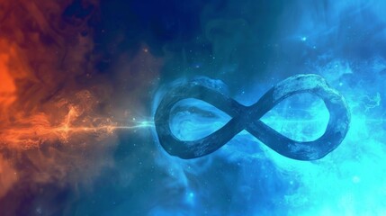 Wall Mural - a stunning cosmic nebula forming an intricate infinity symbol against a backdrop of vibrant colors i