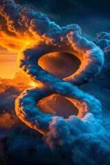 Wall Mural - an enchanting nebula loop symbolizing infinity in the vastness of space illuminated by a striking su