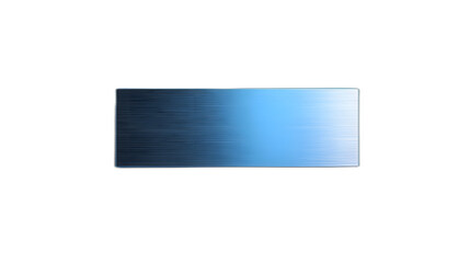 Poster - Full body shot. A desktop nameplate with a silver finish, lying horizontally on a vibrant blue background, 4k resolution, no background, no shadow