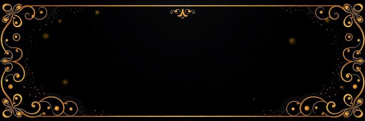 Wall Mural - Elegant gold and black luxury VIP invitation and coupon backgrounds with ornate details and shimmering accents, elegant, design