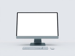 Wall Mural - Mock up laptop with see-through screen on white background, innovation, electronic