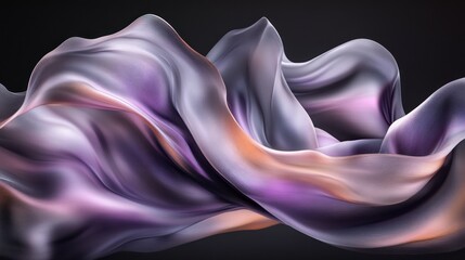 Wall Mural - abstract flowing fabric with purple, pink, and orange iridescent hues.