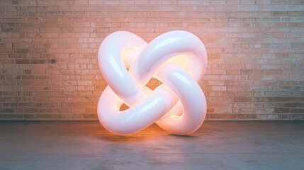 Poster - Abstract neon gas tubes twisted into complex shapes