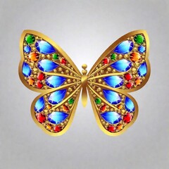 Wall Mural - close up of beautiful colorful butterfly on isolated background.