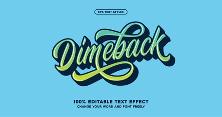 Poster - Dimeback: Bold, baseball-inspired text effect for a sporty, dynamic look. Fully editable for versatile design applications.