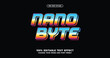 © Haqqani Slab - Nano Byte: Retro neon light effect in a vibrant, colorful style. Editable vector perfect for futuristic and bold concepts.