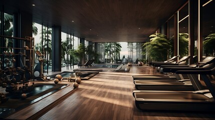 Poster - exclusive private gym with advanced equipment and elegant design