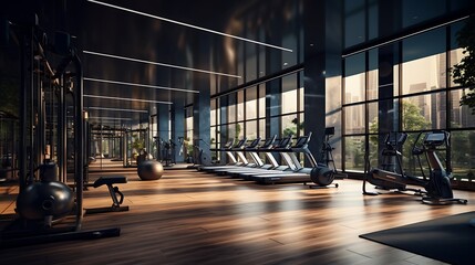 Poster - exclusive private gym with advanced equipment and elegant design