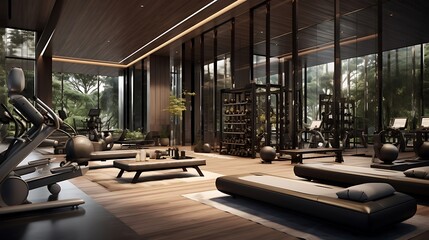 Poster - Exclusive Private Gym with Advanced Equipment and Elegant Design
