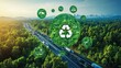 © Attasit - Circular economy in transportation, recycling vehicle components and using renewable energy for logistics