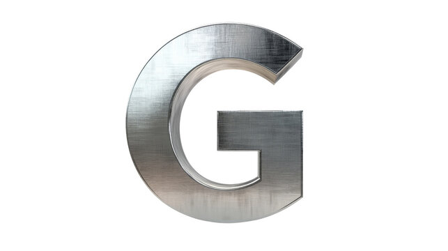 3D Rendered Metal Letter G.