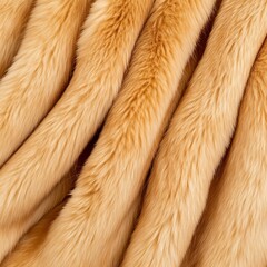 close-up of soft, luxurious, golden fur fabric.
