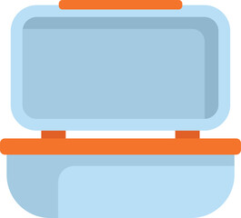 Poster - Empty lunch box with an open lid, ready for a delicious meal