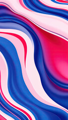 Poster - vibrant abstract wave pattern in red blue and pink flowing lines vertical format
