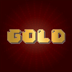 Gold image with a Red dark background.