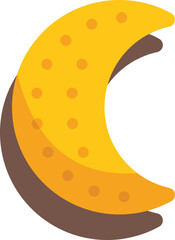 Poster - Minimalist vector illustration of a crescent moon glowing in the dark, ideal for projects related to astronomy, islam, and night time