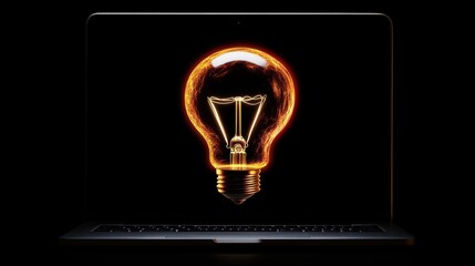 Poster - Creative Light Bulb Idea in Dark Background