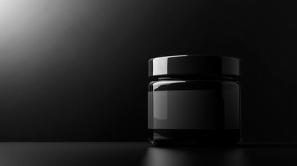 Poster - Elegant Black Jar on Dark Surface